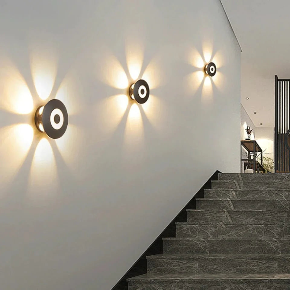 Modern 6-Side Glow Outdoor Wall Light