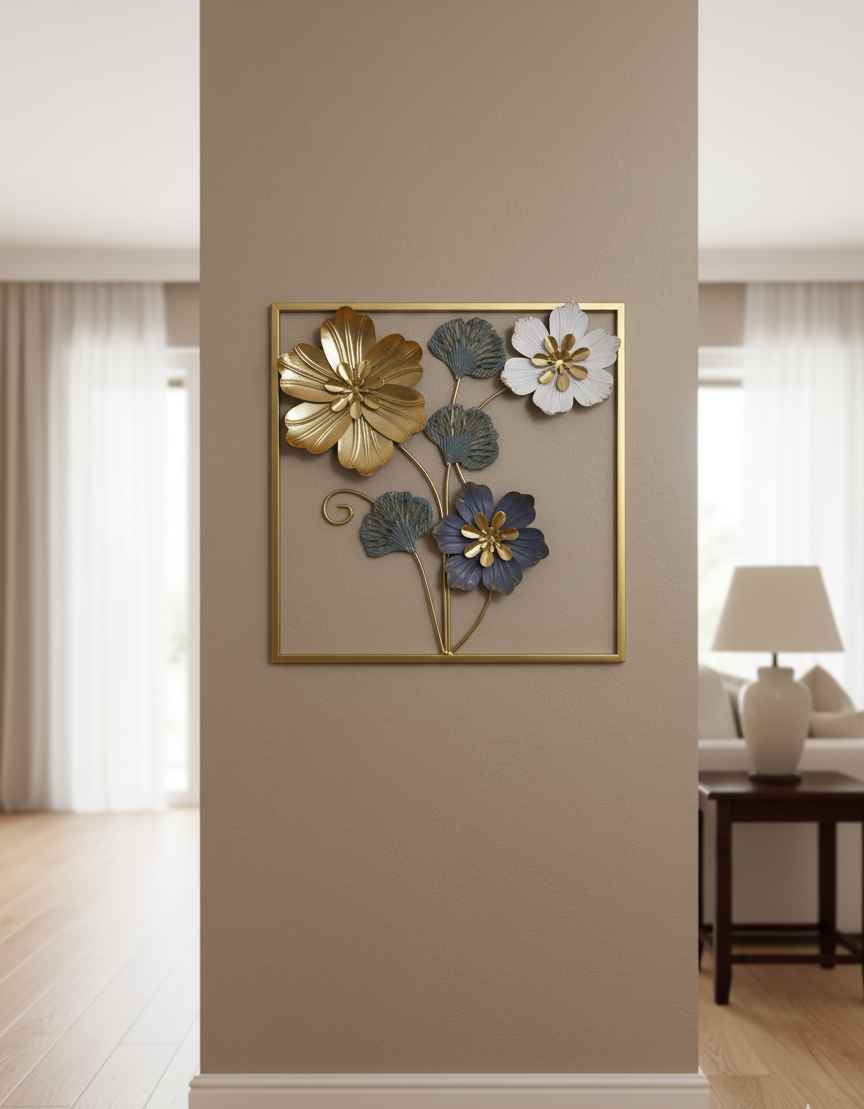 Dimensional floral wall art
