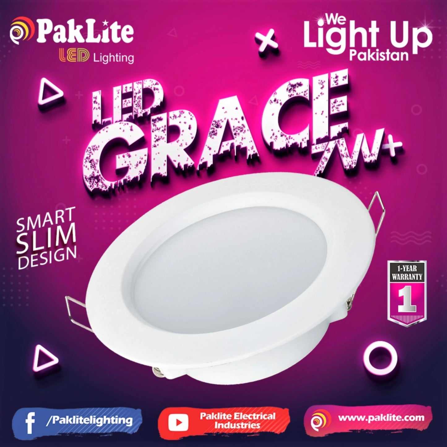LED GRACE 7W DOWN LIGHT 3/4"- 1 YEAR WARRANTY