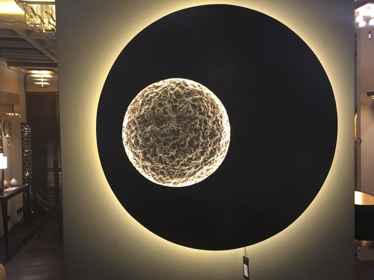 Modern MOON Abstract Wall Decor with Integrated Lighting