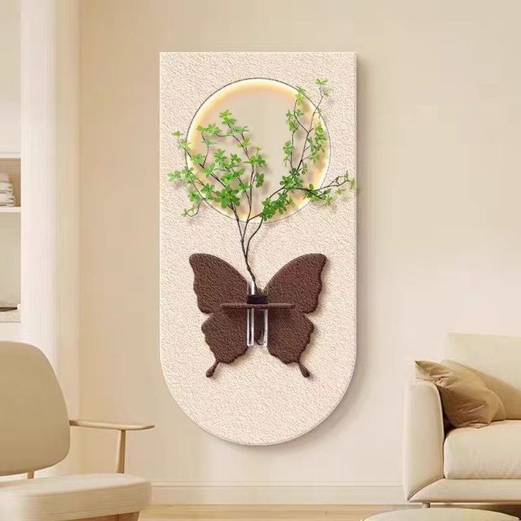 Modern Abstract Wall Decor with Integrated Lighting