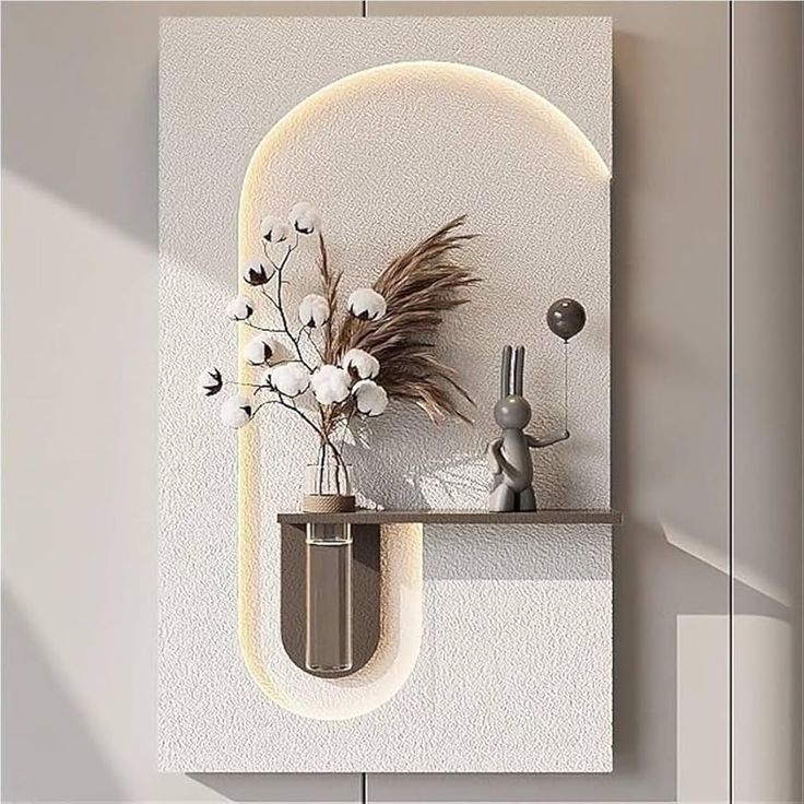 Modern Abstract Wall Decor with Integrated Lighting