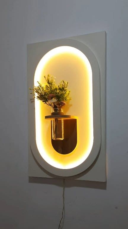 Modern Abstract Wall Decor with Integrated Lighting