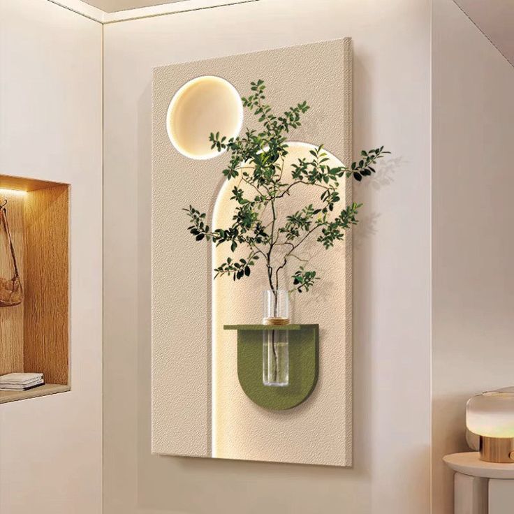 Modern Abstract Wall Decor with Integrated Lighting
