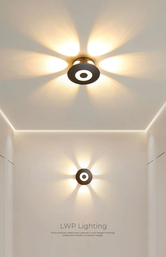 Modern 6-Side Glow Outdoor Wall Light