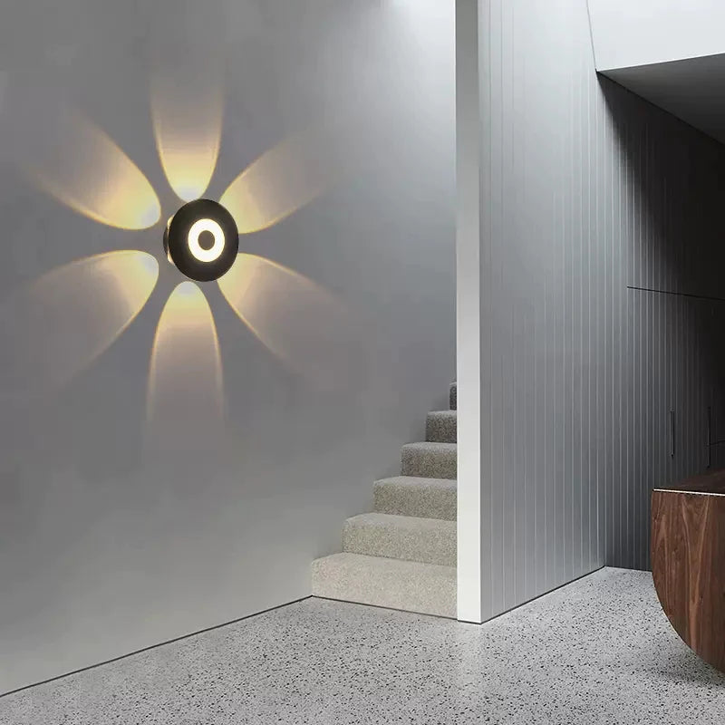 Modern 6-Side Glow Outdoor Wall Light