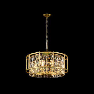 Modern Home Crystal Chandelier in Satin Brass