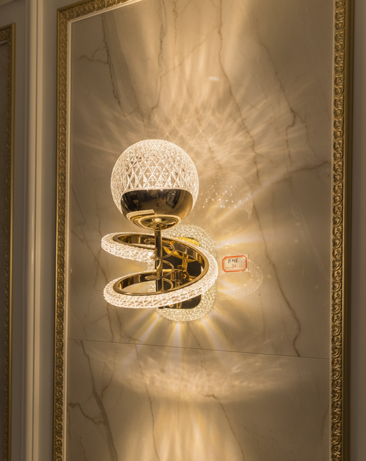 Modern Luxury Crystal Spiral Wall Sconce.