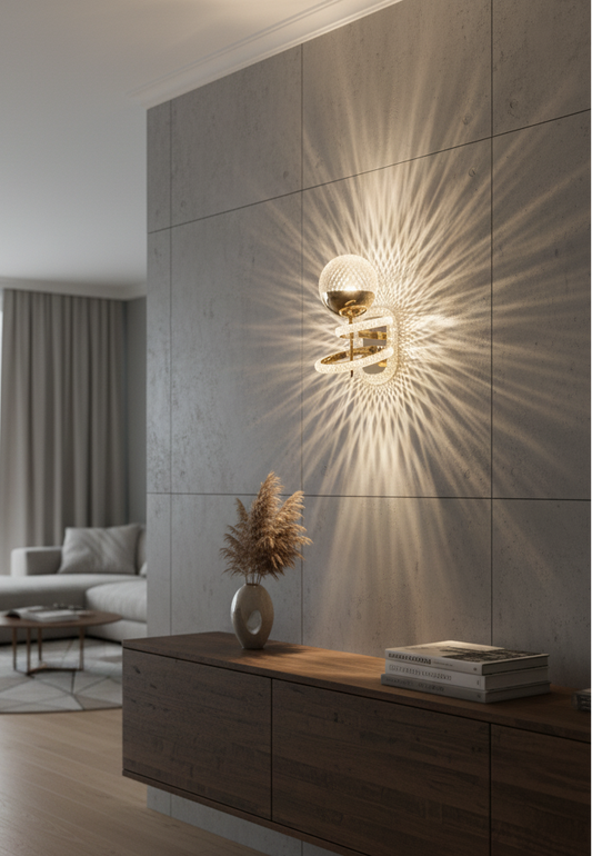 Modern Luxury Crystal Spiral Wall Sconce.