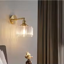 Nordic Style Wind Bedroom Bedside Glass Decoration Light Fixture Modern Living Room Dining Corridor Porch Background Wall Lamp