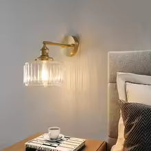 Nordic Style Wind Bedroom Bedside Glass Decoration Light Fixture Modern Living Room Dining Corridor Porch Background Wall Lamp