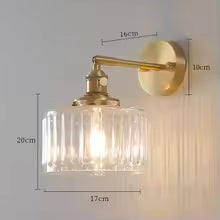 Nordic Style Wind Bedroom Bedside Glass Decoration Light Fixture Modern Living Room Dining Corridor Porch Background Wall Lamp