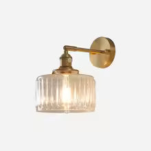 Nordic Style Wind Bedroom Bedside Glass Decoration Light Fixture Modern Living Room Dining Corridor Porch Background Wall Lamp