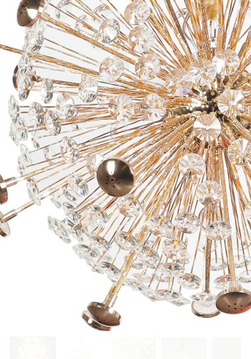 Gold-finished Crystal Dandelion-inspired Chandelier.