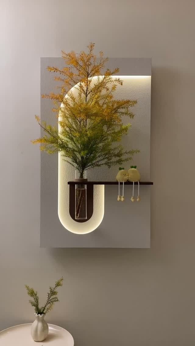 Modern Abstract Wall Decor with Integrated Lighting