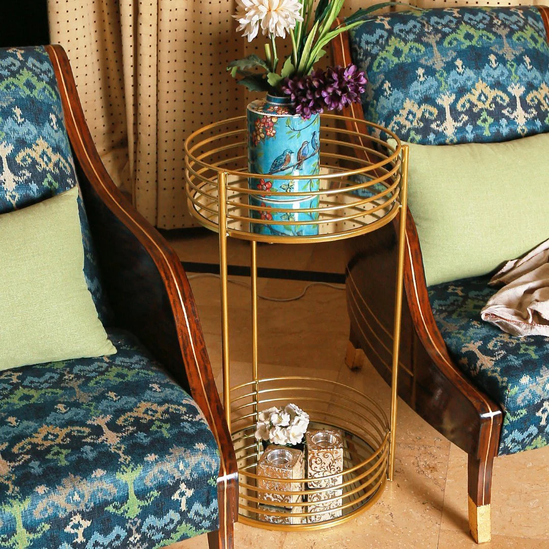 Two Tier Gold Round Side Table | Home Décor