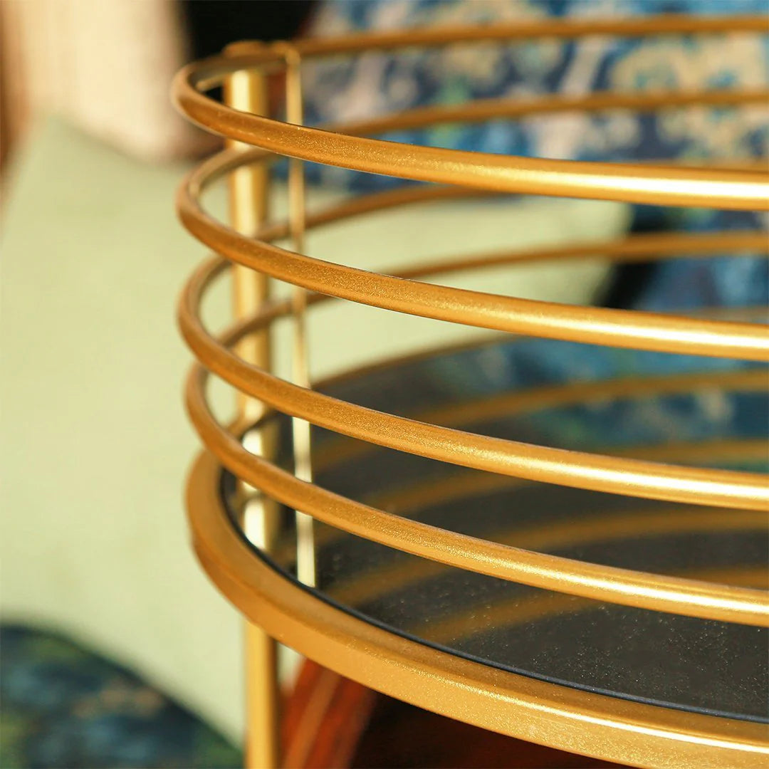 Two Tier Gold Round Side Table | Home Décor